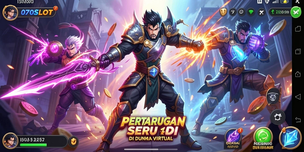 Tangkapan layar gameplay <strong>070SLOT</strong> memperlihatkan aksi pertarungan yang mendebarkan.