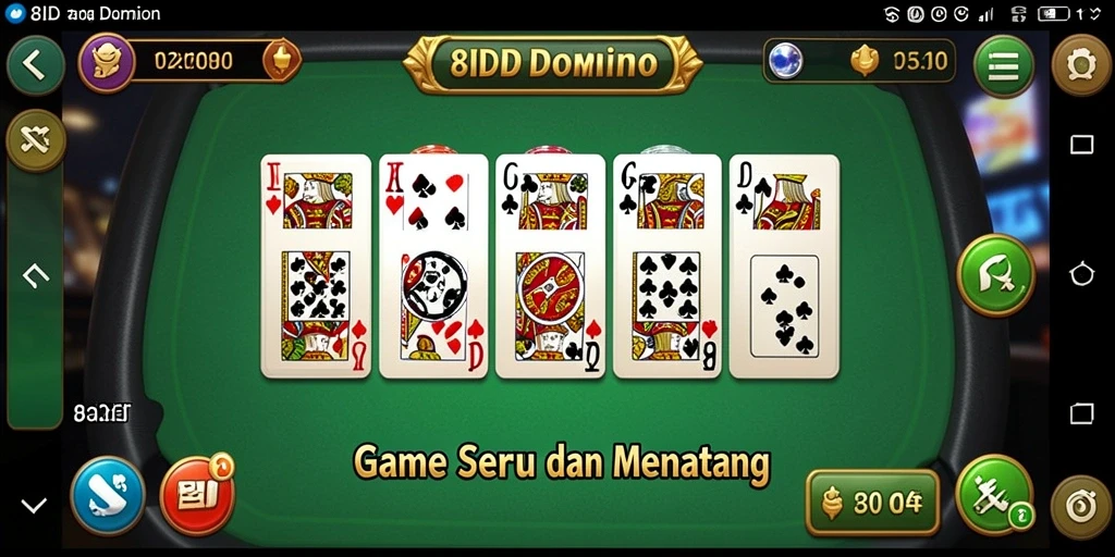 Tampilan screenshot gameplay seru dari 8ID saat bermain domino.