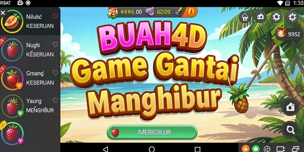 Screenshot yang menampilkan gameplay menyenangkan dalam BUAH4D.