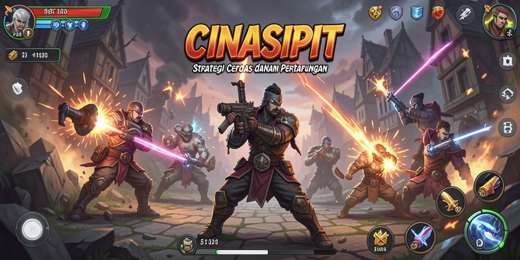 Screenshot gameplay CINASIPIT menunjukkan aksi strategis yang mendebarkan.