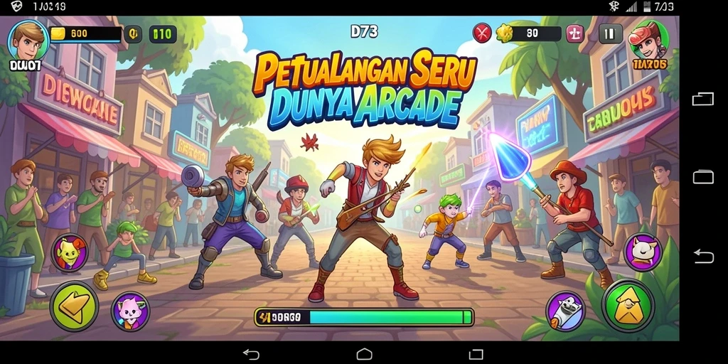 Tampilan gameplay seru D73 dengan aksi cepat dan grafis yang menawan.