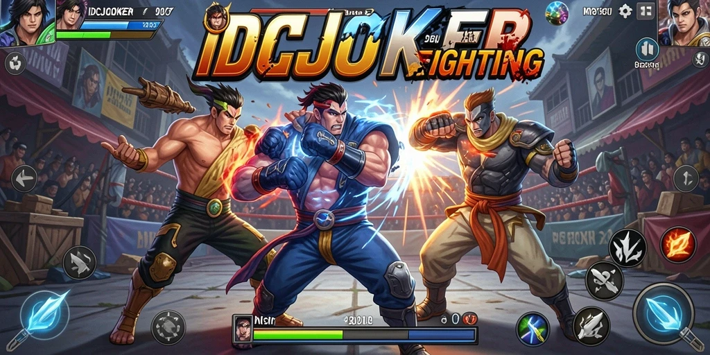 Gameplay pertarungan intens di IDCJOKER dengan karakter beragam.