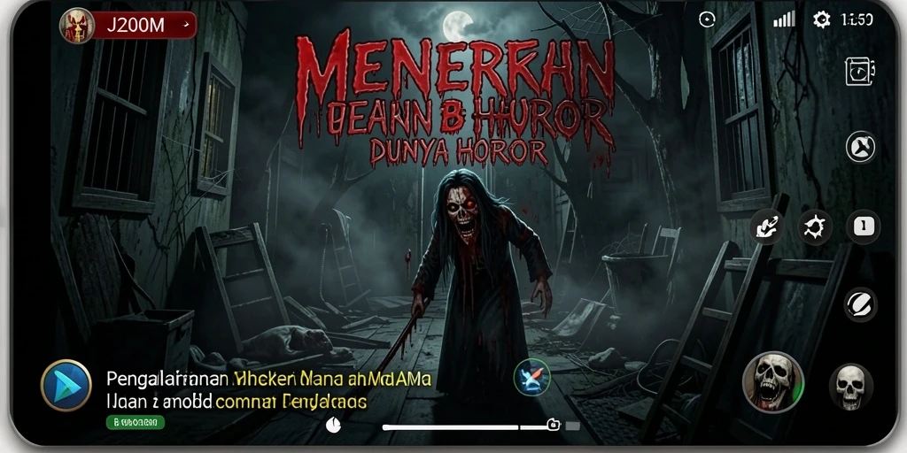 Gameplay J200M yang mencekam dengan suasana menyeramkan.