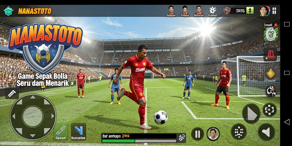 Screenshot gameplay NANASTOTO yang menunjukkan aksi seru di lapangan.