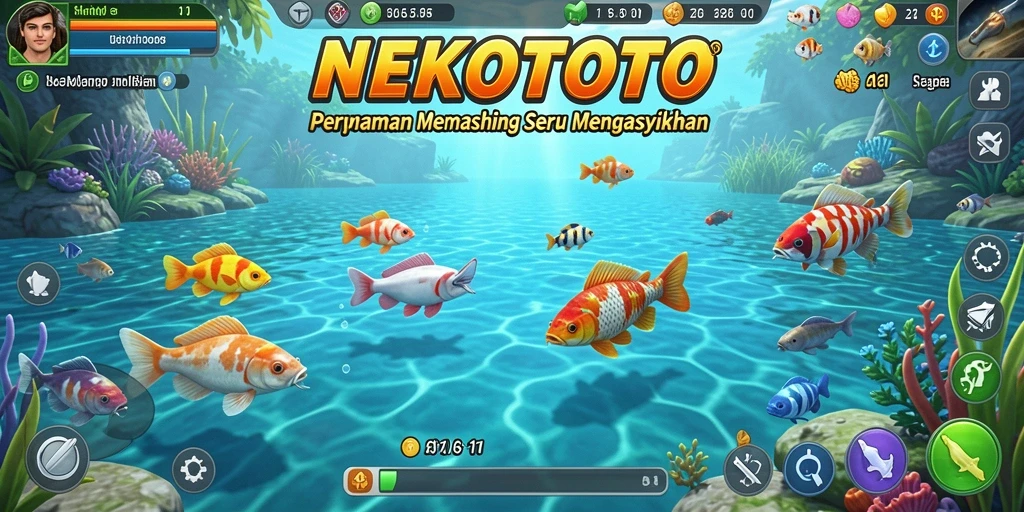 Tangkapan ikan besar dalam gameplay NEKOTOTO.