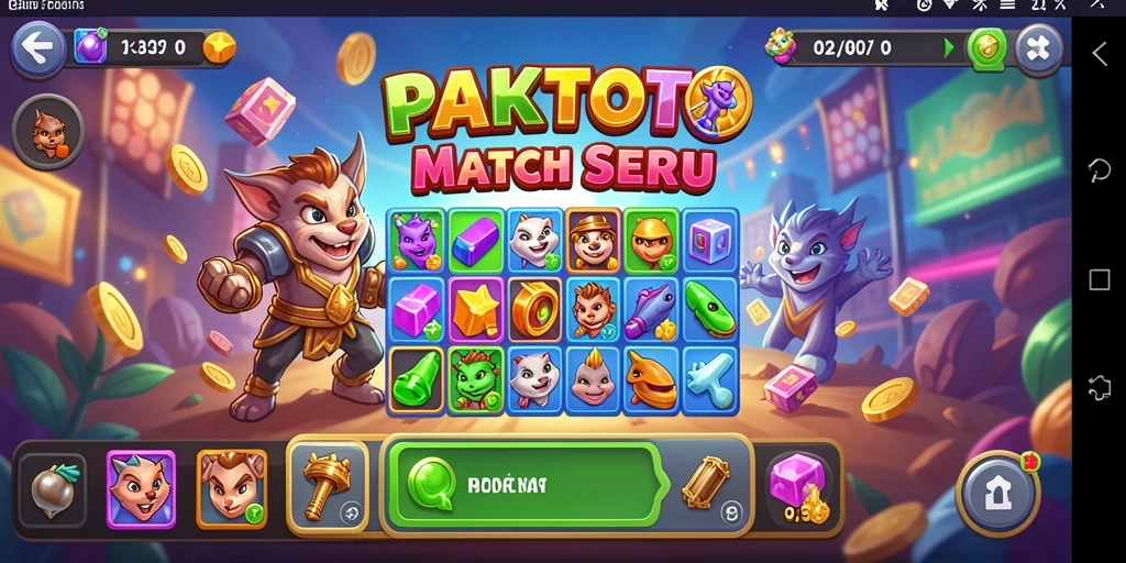 Screenshot PAKTOTO menampilkan gameplay Match-3 yang seru.