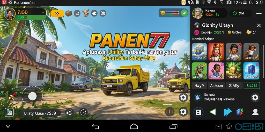 Tampilan screenshot utama PANEN77 menunjukkan antarmuka yang bersih dan fungsional.