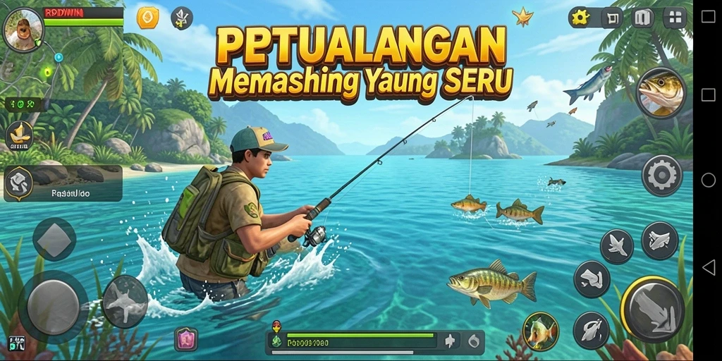 Tampilan gameplay menarik saat memancing di RPIDWIN.