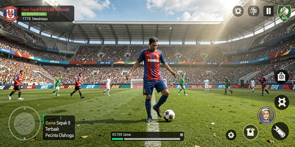 Tampilan gameplay menegangkan game sepak bola RR789.