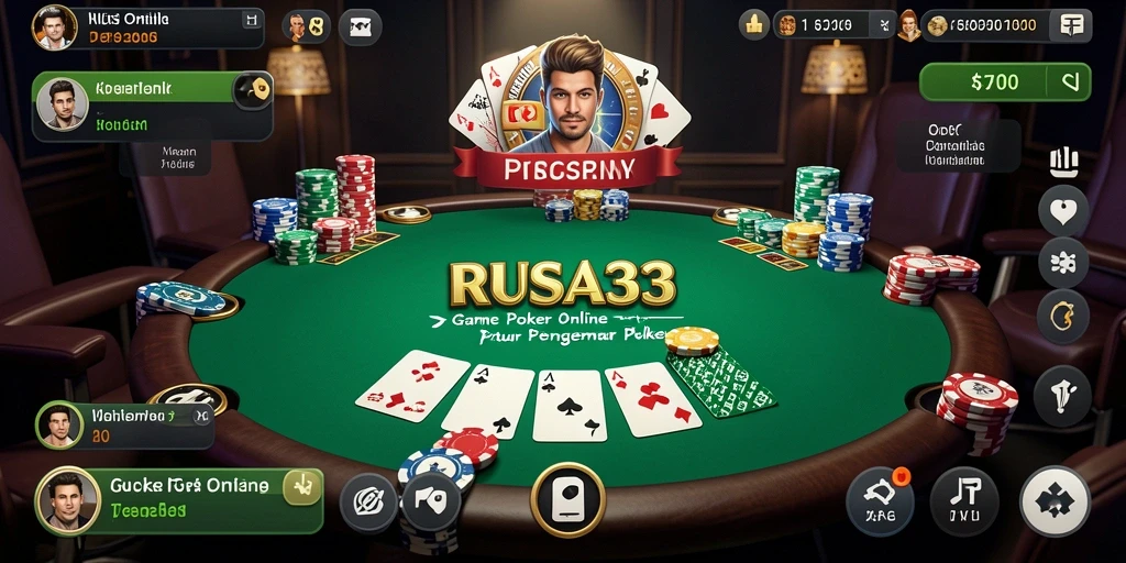 Tampilan gameplay menarik dari RUSA33 saat permainan poker berlangsung.