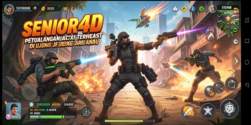 Tangkapan layar menampilkan aksi seru di game SENIOR4D.