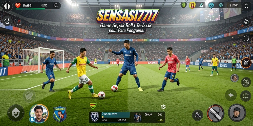 Gameplay SENSASI777 yang seru dan mendebarkan saat bermain sepak bola.