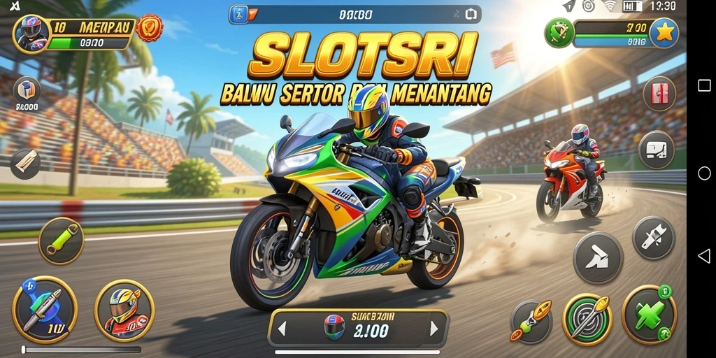 Gameplay seru balapan motor dalam SLOTSRI yang menantang.
