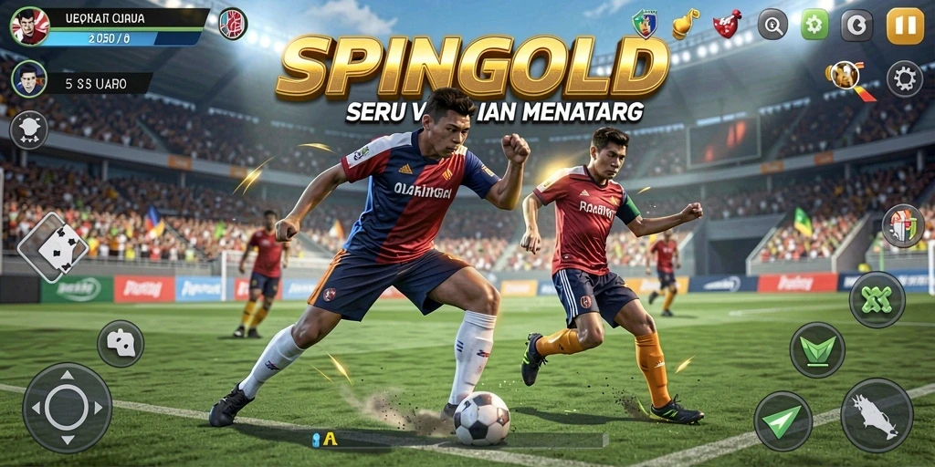 Gameplay SPINGOLD menampilkan aksi olahraga yang menegangkan dan seru.